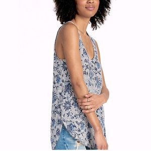 Worn Once Lucky Brand floral striped tank MEDIUM